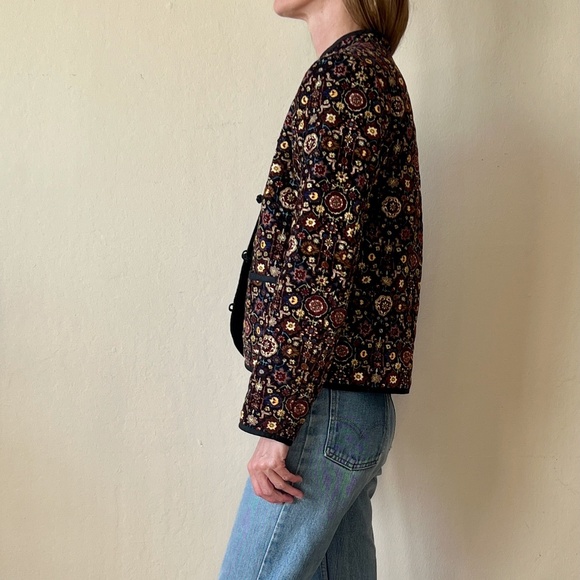 Doen Heirloom velvet Liberty of London paisley print quilted Song Jacket XS - Picture 2 of 12